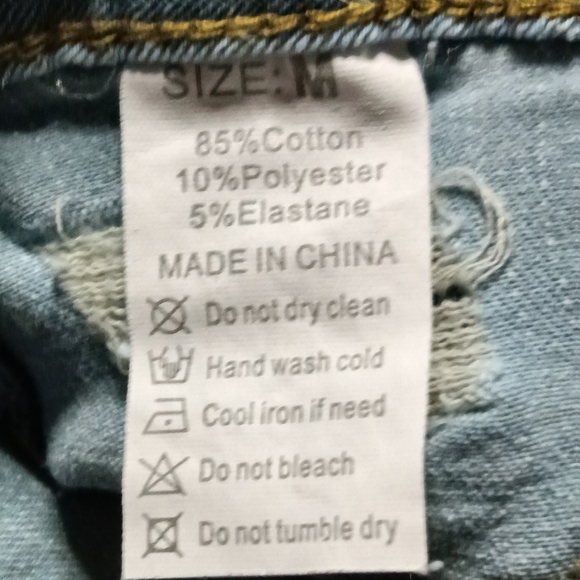 🦋 Denim Ripped Distressed Shorts Size M - Picture 10 of 12